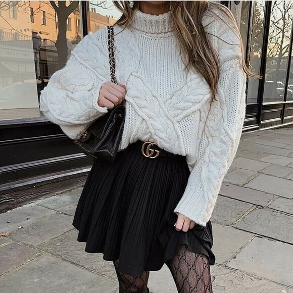 ZARA ECRU OVERSIZED CABLE-KNIT SWEATER JUMPER Size S - Picture 2 of 16